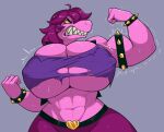 absurd_res anthro armband big_breasts breast_expansion breasts clenched_teeth clothing comic deltarune dinosaur erect_nipples expansion female fimif flexing hair hi_res huge_breasts motion_lines muscular muscular_female nipple_outline nipples prehistoric_species purple_body purple_hair purple_scales reptile ripped_top scales scalie solo spiked_armband spikes susie_(deltarune) teeth torn_clothing undertale_(series) wardrobe_malfunction wide_hips yellow_sclera