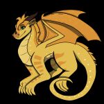 1:1 2026 absurd_res ambiguous_gender black_background claws cownosebaby dragon european_mythology facial_horn feral green_eyes hi_res horn hybrid long_neck markings membrane_(anatomy) membranous_wings mythological_creature mythological_scalie mythology nose_horn nose_spike open_wings sandwing_(wof) scalie simple_background smile solo sunny_(wof) western_dragon wings wings_of_fire