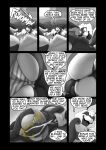 2_fingers absurd_res antennae_(anatomy) anthro anus arthropod bed bee big_butt black_and_white bottomless bottomless_anthro bottomless_male bottomwear bra butt butt_focus claws clothed clothing comic dialogue duo english_text fart fart_cloud female finger_claws fingers furniture gassy gene_(soomir) green_fart_cloud harness harness_only hectar_(soomir) hi_res hymenopteran insect inside lying male mammal mandibles mephitid messy_room monochrome on_bed on_side panties partially_clothed partially_clothed_anthro partially_clothed_female skirt skunk smile soomir speech_bubble text underwear wide_hips