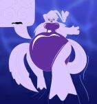 absurd_res ambiguous_gender amphibian animate_inanimate anthro aquatic axolotl big_eyes clothing diaper diaper_creature diaper_transformation diaperemiko female generation_8_pokemon glistening glistening_latex hatterene hi_res hybrid inanimate_transformation latex living_latex low-angle_view male mole_salamander nintendo one-piece_swimsuit pokemon pokemon_(species) purple_body salamander sketch solo spiral spiral_eyes swimwear transformation trey_aquana_(thegreninjagal) underwater water