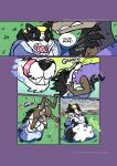 abdominal_bulge absurd_res anthro asphyxiation backsack badger balls belly big_belly big_breasts black_body black_fur blizzate blue_clothing bodily_fluids breasts brown_body brown_fur butt castle castle_wall choking close-up clothed clothing comic constance_(redwall) cum cum_drip dripping duo ejaculation european_badger feet female fur genital_fluids genitals grabbing grin hi_res licking licking_lips male mammal meles murid murine mustelid musteline neck_bulge onomatopoeia open_mouth paws penis rat redwall rodent sharp_teeth skimpy smile sound_effects strong_female struggling struggling_prey swallowing teeth teeth_showing text thick_thighs throat tongue tongue_out vore white_body white_fur