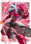 absurd_res anthro armor artiomon bandai_namco bear bearcatmon binturong_humanoid breasts claws cybernetics cyborg digimon digimon_(species) digimon_beatbreak evolution fangs female green_eyes gulonine hair hi_res humanoid long_hair looking_at_another looking_at_viewer machine mammal melee_weapon muscular muscular_anthro muscular_female mustelid musteline polearm pristimon red_armor smile solo spear sutunununu teeth weapon wolverine wolvermon