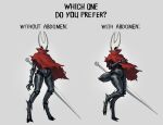 2_horns 2_toes 4_fingers anthro arachnid armored_body arthropod arthropod_abdomen cloak cloak_only clothing digital_drawing_(artwork) digital_media_(artwork) digitigrade english_description english_text feet female fingers grey_background hi_res hollow_eyes hollow_knight_(franchise) horn hornet_(hollow_knight) red_cloak red_clothing shaded shalopai sharp_fingers simple_background skinny_anthro skinny_female solo spider spines standing team_cherry text toes weapon weapon_on_back white_face