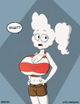 air_creature air_humanoid big_breasts bottomwear breasts cargo_pants cartoon_network cleavage clothed clothing cloud cloud_humanoid cloudy_jay elemental_creature elemental_humanoid female garabatoz hands_on_hips huge_breasts humanoid living_cloud navel open_mouth pants regular_show shirt solo tank_top topwear