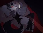 2026 4_fingers 4_toes anthro bed bedding biped black_body black_claws black_clothing black_ears black_eyebrows black_fur black_panties black_pawpads black_shirt black_tail black_topwear black_underwear blanket canid canid_demon canine cellphone cheek_tuft claws clothed clothed_anthro clothed_female clothing clothing_around_one_leg color_coded_text demon dialogue digitigrade electronics english_text eyebrows eyelashes facial_tuft feet female female_anthro fingering fingering_self fingers fluffy fluffy_tail fur furniture grey_body grey_fur grey_hair grey_nose hair half-closed_eyes hellaverse hellhound helluva_boss holding_cellphone holding_object holding_phone holding_smartphone long_hair looking_at_porn loona_(helluva_boss) lying mammal masturbation moan motion_lines multicolored_body multicolored_fur mythological_canine mythological_creature mythology narrowed_eyes notched_ear on_bed on_side onomatopoeia panties panties_around_one_leg panties_down partially_clothed pawpads phone pillow pornography potatonebula pupils red_sclera red_text shirt short_sleeves signature smartphone snout solo sound_effects stuttering tail tail_motion tailwag talking_to_self text toe_claws toes topwear tuft two_tone_tail underwear underwear_around_one_leg underwear_down vaginal vaginal_fingering vaginal_masturbation white_body white_eyes white_fur white_tail white_text
