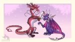 2026 3_fingers 4_fingers 4_toes 6_horns accessory activision affectionate antlers arm_markings armlet barbel_(anatomy) blade blue_eyes brown_body brown_fur collar countershading cynder digital_drawing_(artwork) digital_media_(artwork) discorsaurus dragon duo eastern_dragon european_mythology facial_markings feet female feral fingers flesh_whiskers flower_on_head forehead_markings fur furgonomics furred_dragon furred_scalie head_markings hi_res horn horn_sheath jewelry larger_female magenta_countershading magenta_eyes magenta_wings markings membrane_(anatomy) membranous_wings metal_collar multi_horn mythological_creature mythological_scalie mythology on_haunches pointy_ears purple_body purple_scales ring scales scalie shoulder_markings signature size_difference smaller_female spade_tail spyro_the_dragon tail tail_accessory tail_blade tail_jewelry tail_ring toes weapon_tail western_dragon white_body white_countershading wing_blade wings