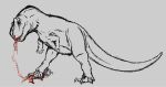 2026 ambiguous_gender anthro blood blood_on_face bodily_fluids claws corpse death digital_drawing_(artwork) digital_media_(artwork) dinosaur discord_(app) duo eating feral foot_crush gore grey_background greyscale hate_art hi_res hymenopterawasp monochrome mutilated mutilation prehistoric_species red_eyes reptile saurischian scalie simple_background size_difference stomping theropod tyrannosaurid tyrannosauroid tyrannosaurus tyrannosaurus_rex unknown_species vent_art vore wumpus_(discord)