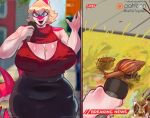 2026 5_fingers abstract_background anthro artist_name big_breasts big_tail black_bottomwear black_clothing black_pants blonde_hair blue_eyes bone_frill bottomwear breaking_news breasts camera_view cavemanon_studios cleavage_cutout clothing curvy_figure cutout deadassspider digital_drawing_(artwork) digital_media_(artwork) dinosaur electronics eyelashes female feral fingers frill_(anatomy) front_view gastropod glistening glistening_arms glistening_body glistening_breasts glistening_scales hadrosaurid hair hi_res huge_breasts huge_hips huge_thighs i_wani_hug_that_gator jewelry long_tail magenta_body magenta_scales medium_hair mia_moretti microphone mollusk multicolored_body multicolored_scales necklace news open_mouth open_smile ornithischian ornithopod outside pants parasaurolophus patreon patreon_logo prehistoric_species red_clothing red_sweater red_topwear reptile scales scalie sleeveless_sweater smile snail solo spiked_tail spikes spikes_(anatomy) sweater tail text thick_thighs topwear two_tone_body two_tone_scales voluptuous voluptuous_anthro voluptuous_female watermark white_body white_scales wide_hipped_anthro wide_hipped_female wide_hips