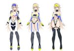  1girl absurdres ahoge asymmetrical_gloves azur_lane bare_shoulders black_thighhighs blonde_hair blue_gloves breasts cleavage cola-alter commentary_request elbow_gloves elf gloves goggles goggles_on_head gouden_leeuw_(azur_lane) green-tinted_eyewear green_panties hair_between_eyes highleg highleg_leotard highres huge_breasts leotard long_hair looking_at_viewer lowleg lowleg_panties mole mole_under_eye multicolored_gloves panties panties_under_leotard pointy_ears purple_eyes race_queen revealing_clothes strapless strapless_leotard thighhighs thighs tinted_eyewear two-tone_gloves underwear very_long_hair white_gloves 