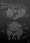 absurd_res anthro asking asphyxiation bodily_fluids bottomwear bovid breath breath_play bulge caprine clothing comic dialogue domestic_cat duo embarrassed english_text erection erection_under_clothing felid feline felis genital_fluids goat hi_res horn male male/male mammal monochrome nildotpng pants precum romantic romantic_couple shirt strangling sweat sweatdrop t-shirt text topwear wet wet_clothing