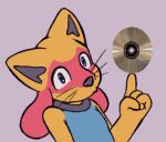 2026 2d_animation alternate_color ambiguous_gender animated animated_gif anthro blinking cd digital_media_(artwork) disc domestic_cat felid feline felis fingers flat_colors generation_4_pokemon half-length_portrait holding_object hybrid looking_at_object looking_at_viewer loop mammal multicolored_body nintendo nonbinary_(lore) o3o pokemon pokemon_(species) portrait pouting ray_karr ray_karr_riolu_(ray_karr) riolu short_playtime simple_background solo spinning_object trans_(lore) whiskers