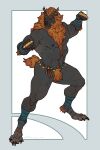 2026 2:3 5_fingers abs ankle_tuft ankle_wraps anthro asian_mythology biceps big_muscles black_nipples black_nose body_hair brass_knuckles butt calf_muscles chest_hair claws crotch_tuft deltoids digital_drawing_(artwork) digital_media_(artwork) ear_piercing east_asian_mythology eyebrows finger_claws fingers fist fluffy fluffy_tail foo_dog foo_dog_(derpydrake) grey_body hair hi_res leg_muscles leg_tuft male mammal melee_weapon muscular muscular_male mythology navel nipples obliques pecs piercing pointy_ears pubes quads red_body_hair red_hair serratus signature simple_background solo tail taran_fiddler thick_thighs tuft waist_accessory weapon white_background wristband