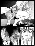 2021 5_toes all_fours animal_humanoid barefoot big_breasts bottomwear braces breasts canid canid_humanoid canine canine_humanoid clothed clothed_female clothed_humanoid clothing comic duo eyewear feet female female_humanoid female_pred fluffy fluffy_tail hair hi_res humanoid humanoid_pred humanoid_prey kronguss lagomorph lagomorph_humanoid larger_humanoid larger_male larger_pred leporid_humanoid long_hair male male_prey mammal mammal_humanoid miniskirt monochrome oral_vore ponytail rabbit_humanoid sharp_teeth shirt size_difference skirt smaller_humanoid smaller_male soles standing swallowing t-shirt tail teeth thick_thighs toes topwear vore wide_hips wolf_humanoid