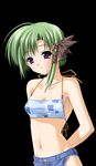  bikini game_cg green_hair purple_eyes shigure_asa short_hair shuffle! solo suzuhira_hiro swimsuit tankini 