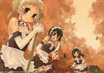  arm_garter autumn blonde_hair gainaxtop kore_ga_watashi_no_goshujin-sama kuramachi_anna maid multiple_girls sawatari_izumi sawatari_karin sawatari_mitsuki thighhighs tsubaki_asu 