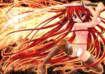  alastor_(shakugan_no_shana) ass_visible_through_thighs black_legwear blush expressionless fundoshi hair_censor hair_over_breasts hase_yu japanese_clothes jewelry long_hair pendant red_hair shakugan_no_shana shana sword thighhighs very_long_hair weapon 