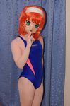  animegao competition_swimsuit cosplay finger_to_mouth kigurumi kimi_ga_nozomu_eien one-piece_swimsuit photo solo speedo_(company) suzumiya_akane swimsuit 