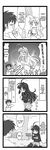  1girl 4koma altrouge_brunestud artist_request comic eating greyscale hard_translated long_sleeves monochrome toono_shiki translated tsukihime 