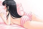  hase_yu lowres lying makino_nanami on_stomach panties pink pink_panties solo striped striped_panties suigetsu topless trefoil underwear underwear_only 