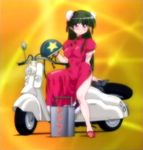  china_dress chinese_clothes dress ground_vehicle helmet lambretta motor_vehicle pani_poni_dash! scooter screencap solo tachibana_rei 