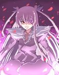  barasuishou dress long_hair long_sleeves purple purple_background purple_dress purple_hair rkrk rozen_maiden solo two_side_up 