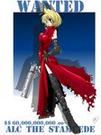  arcueid_brunestud belt blonde_hair cosplay glasses gun handgun kieyza parody red_eyes revolver sleeveless solo thighhighs trigun tsukihime vash_the_stampede vash_the_stampede_(cosplay) weapon 