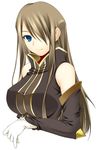  bare_shoulders big_wednesday blue_eyes breasts detached_sleeves hair_over_one_eye huge_breasts long_hair long_sleeves simple_background solo tales_of_(series) tales_of_the_abyss tear_grants very_long_hair white_background 