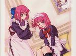  arcueid_brunestud artist_request half_updo hisui kohaku long_sleeves maid multiple_girls red_hair siblings sisters tsukihime twins 