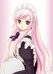  long_hair long_sleeves lucy_maria_misora maid pink_hair red_eyes ryp solo to_heart_2 