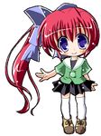  blue_eyes chibi comic_party full_body kekyo oekaki red_hair side_ponytail solo standing takase_mizuki thighhighs transparent_background 