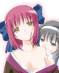  artist_request bare_shoulders blood blood_sucking kohaku multiple_girls toono_akiha tsukihime 