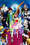  6+girls 90s character_request height_difference kizaki_gamlin long_legs long_sleeves macross macross_7 maximilian_jenius meltrandi miclone military military_uniform millia_jenius multiple_boys multiple_girls mylene_jenius nekki_basara official_art oka_tatsuya uniform wedding zentradi 