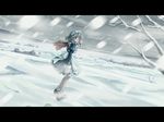  braid highres izayoi_sakuya landscape letterboxed long_sleeves maid perfect_cherry_blossom scarf scenery short_hair silver_hair snow snowing solo touhou twin_braids wallpaper yuuki_tatsuya 