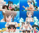  2girls character_request collage multiple_boys multiple_girls one-piece_swimsuit sakai_yuuji screencap shakugan_no_shana shana swimsuit yoshida_kazumi 