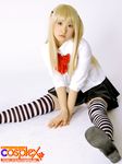  amane_misa cosplay cosplex death_note highres photo solo thighhighs 