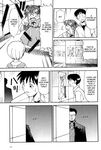  2girls ayanami_rei azuma_kiyohiko beard comic crossover facial_hair glasses greyscale hard_translated highres ikari_gendou ikari_shinji monochrome multiple_boys multiple_girls neon_genesis_evangelion parody souryuu_asuka_langley translated 