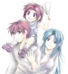  2boys artist_request chidori_kaname child family fan full_metal_panic! harisen if_they_mated long_sleeves lowres multiple_boys sagara_sousuke 