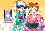 arika_yumemiya food furisode hisayuki_hirokazu japanese_clothes kimono long_sleeves mashiro_blan_de_windbloom multiple_girls my-otome new_year nina_wang official_art osechi 