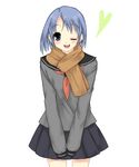  long_sleeves original pleated_skirt scarf school_uniform skirt solo usashiro_mani 