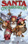  axe christmas cover cover_page male_focus manly santa_claus santa_costume solo sword weapon 