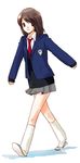  blazer haruyo_(imokenp) jacket long_sleeves original pleated_skirt school_uniform skirt socks solo 