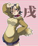  animal_ears collar dog_ears haganemaru_kennosuke long_sleeves new_year original solo 