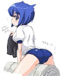  ass bike_shorts buruma gym_uniform looking_back oekaki onija_tarou pani_poni_dash! serizawa_akane solo straddling 