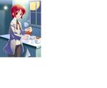  coffee copyright_request glasses pouring red_eyes red_hair short_hair solo takeda_mika window 