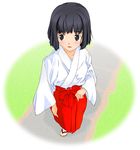  copyright_request face hakama japanese_clothes long_sleeves miko red_hakama solo yamaguchi_homupe 