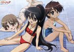  :d absurdres adjusting_hair ahoge alastor_(shakugan_no_shana) alternate_hairstyle animaga armpits ass ass_visible_through_thighs back bangs barefoot bikini black_hair blue_swimsuit blush bow bow_bikini breast_press breasts brown_eyes brown_hair casual_one-piece_swimsuit copyright_name eyebrows eyebrows_visible_through_hair feet flat_ass from_above from_side fujii_masahiro gradient green_eyes grin hair_between_eyes hair_ornament hair_ribbon hair_scrunchie hair_tucking hair_up hairclip hand_on_own_thigh happy high_ponytail highres holding_arm jewelry knees_together_feet_apart knees_up leaning_back legs_up logo long_hair long_ponytail lying medium_breasts multiple_girls navel necklace official_art ogata_matake on_stomach one-piece_swimsuit open_mouth parted_bangs pendant ponytail red_bikini red_scrunchie ribbon scan scrunchie shadow shakugan_no_shana shana short_hair sideboob sidelocks single_vertical_stripe sitting small_breasts smile soles spread_legs straight_hair strapless strapless_bikini swimsuit thick_eyebrows tile_floor tiles v-shaped_eyebrows very_long_hair wet wet_hair white_bikini white_bow white_ribbon x_hair_ornament yoshida_kazumi 