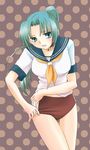  buruma gym_uniform higurashi_no_naku_koro_ni looking_at_viewer oujima_tamaki solo sonozaki_mion 