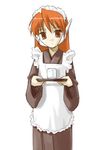  apron bangs japanese_clothes long_sleeves lowres maid robot_ears serio solo to_heart tray umekichi 