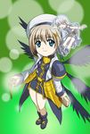  ^_^ ankle_boots beret black_wings blonde_hair blue_eyes book boots closed_eyes coat cropped_jacket dress floating foreshortening g-tetsu hair_ornament hairclip hat holding holding_book jacket long_hair long_sleeves looking_at_another lyrical_nanoha magical_girl mahou_shoujo_lyrical_nanoha mahou_shoujo_lyrical_nanoha_a's medallion minigirl multiple_girls multiple_wings open_clothes open_jacket outstretched_arms overcoat reinforce_zwei schwertkreuz short_dress short_hair silver_hair smile spread_arms tome_of_the_night_sky very_long_hair waist_cape white_hair wings x_hair_ornament yagami_hayate 