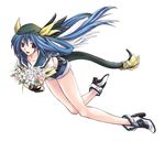 artist_request asymmetrical_wings bad_anatomy blue_hair blue_sailor_collar dizzy flying guilty_gear pirate red_eyes ribbon sailor_collar solo tail tail_ribbon wings 